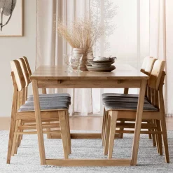 New Essgruppe in Eiche & Hellgrau - Nineo (siebenteilig) Sitzgruppe|Tische