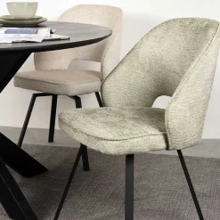 Sale Esstisch Drehstuhl in Beige Struktursamt - Turena (2er Set) Stühle