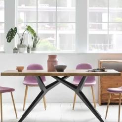 Best Esstisch mit Holzplatte Akazie & Eisengestell - Sestron Tische