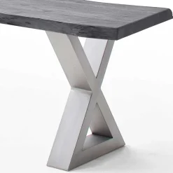 Clearance Esstisch Sitzbank in Akazie Grau mit Baumkante - Lorencia Sitzbank