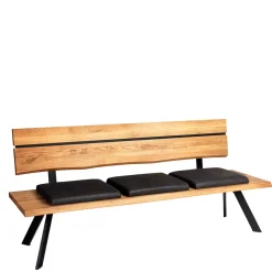 Clearance Esstischbank mit Rückenlehne in Wildeiche - Piton Sitzbank