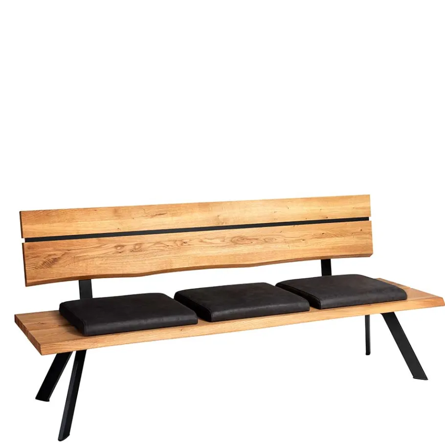 Clearance Esstischbank mit Rückenlehne in Wildeiche - Piton Sitzbank