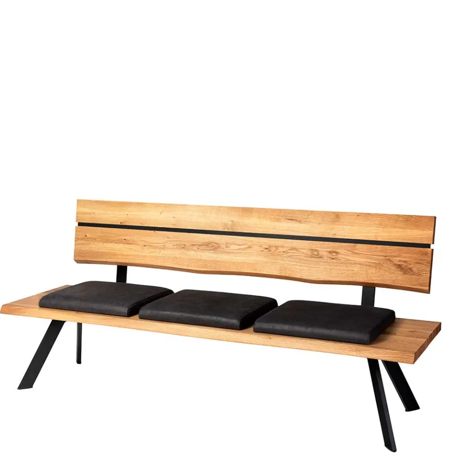 Clearance Esstischbank mit Rückenlehne in Wildeiche - Piton Sitzbank