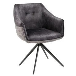 Best Esstisch-Sessel in Dunkelgrau Material-Mix - Chiak Stühle