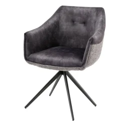 Best Esstisch-Sessel in Dunkelgrau Material-Mix - Chiak Stühle