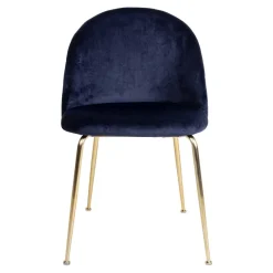 Sale Esstischstuhl in Dunkelblau & Messing - Cancan (2er Set) Stühle