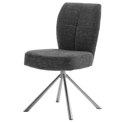 Sale Esstischstuhl mit Federkern in Anthrazit - Marile (2er Set) Stühle