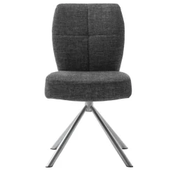 Sale Esstischstuhl mit Federkern in Anthrazit - Marile (2er Set) Stühle