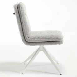 Outlet Esszimmer Drehstühle in Grau Boucle - Topra (2er Set) Stühle