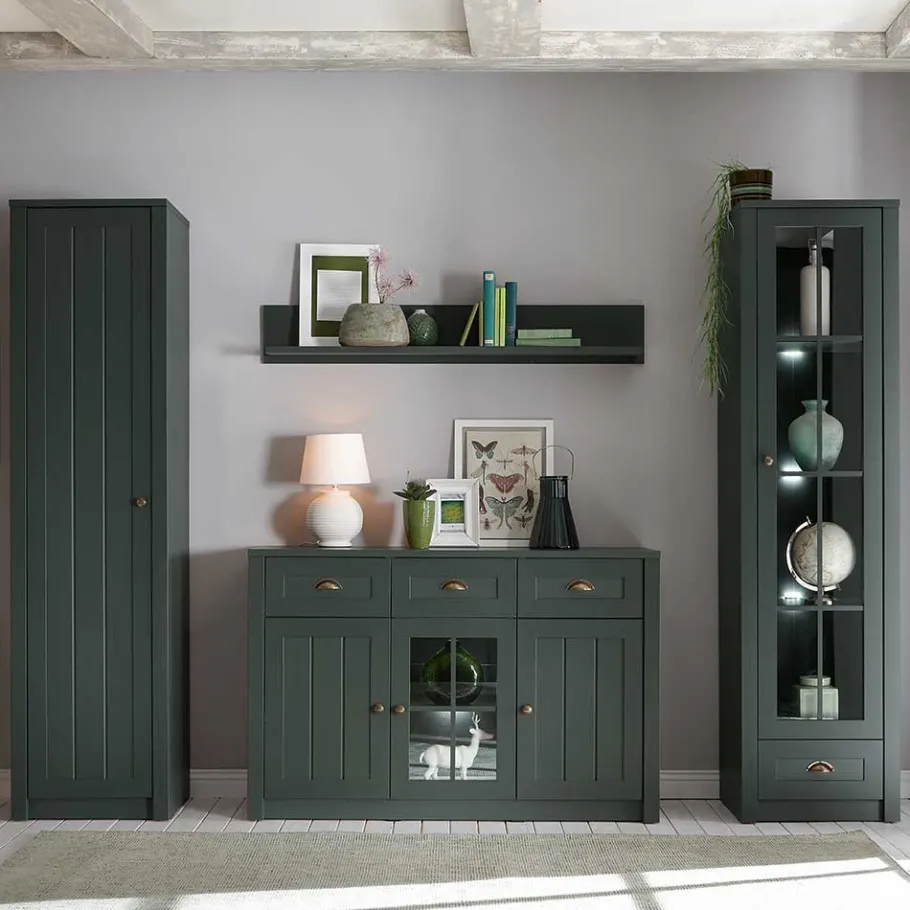 Best Esszimmer Möbel Set in Dunkelgrün - Niestov (vierteilig) Wohnwände