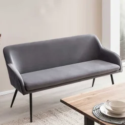 Clearance Esszimmer Polsterbank in Grau mit Schwarz - Setta Sitzbank