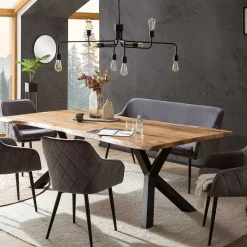 Clearance Esszimmer Polsterbank in Grau mit Schwarz - Setta Sitzbank