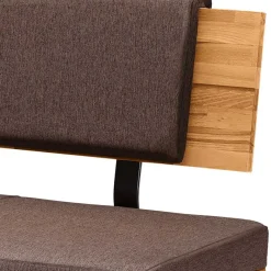 Best Esszimmerbank mit Rückenlehne in Braun Stoff - Virds Sitzbank