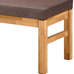 Best Esszimmerbank mit Rückenlehne in Braun Stoff - Virds Sitzbank