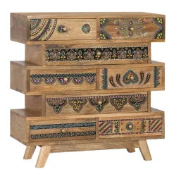 Sale Ethno Style Design-Kommode handbemalt - Azua Kommoden