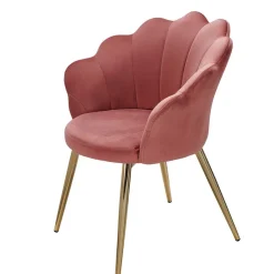 Best Extravaganter Armlehnenstuhl in Rosa Samt - Envus Stühle