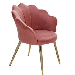 Best Extravaganter Armlehnenstuhl in Rosa Samt - Envus Stühle