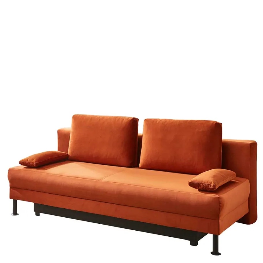 Best Federkern Klappsofa in Kupfer Velours - Sharkas Betten|Sofas