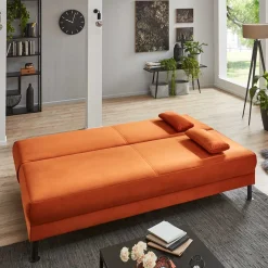 Best Federkern Klappsofa in Kupfer Velours - Sharkas Betten|Sofas