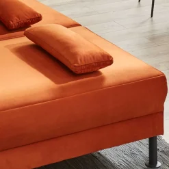 Best Federkern Klappsofa in Kupfer Velours - Sharkas Betten|Sofas