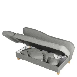 Best Federkern Polsterliege in Hellgrau mit Buche - Zadella Sofas