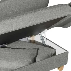 Best Federkern Polsterliege in Hellgrau mit Buche - Zadella Sofas