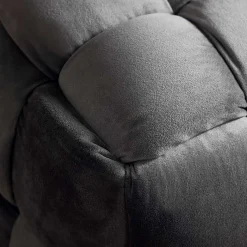 Outlet Flechtdesign Samtbank in Platingrau - Lessia Sitzbank