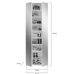 Best Flur Möbelblock kompakt 152x193x34 cm - Ejulia (dreiteilig) Garderoben