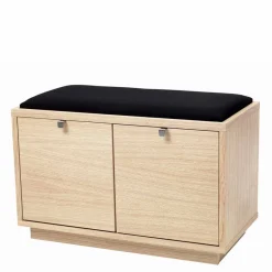 Outlet Flur Sitzbank Vaxos mit Eiche furniert und lackiert Sitzbank