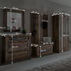 Discount Flurgarderobenset Jamaica in Bunt Shabby Chic (sechsteilig) Garderoben