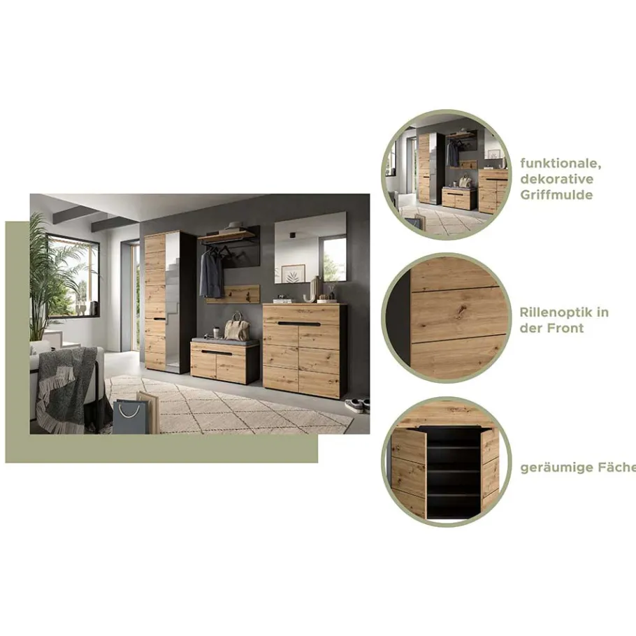 Best Flurmöbel Set modern - Norja (vierteilig) Garderoben