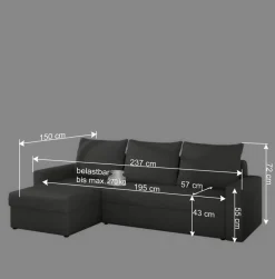 Sale Funktionscouch in hellem und dunklem Beige - Negro Sofas