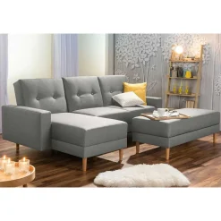 Best Funktionsecke in Hellgrau mit Erle - Manoja (zweiteilig) Sofas