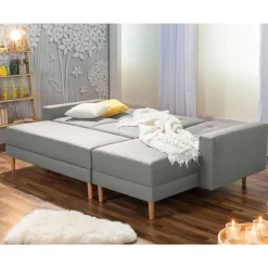 Best Funktionsecke in Hellgrau mit Erle - Manoja (zweiteilig) Sofas