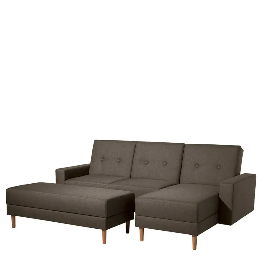 Best Funktionsecksofa in Braun mit Erle - Iljona (zweiteilig) Betten|Sofas