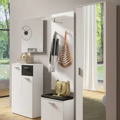 Clearance Garderobe Wandpaneel in Weiß - Vatros Garderoben