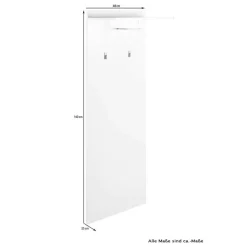 Clearance Garderobe Wandpaneel in Weiß - Vatros Garderoben