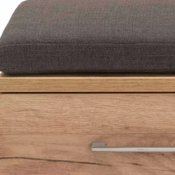 Outlet Garderoben Sitzbank Vicanossa in Weiß Eiche Sitzbank