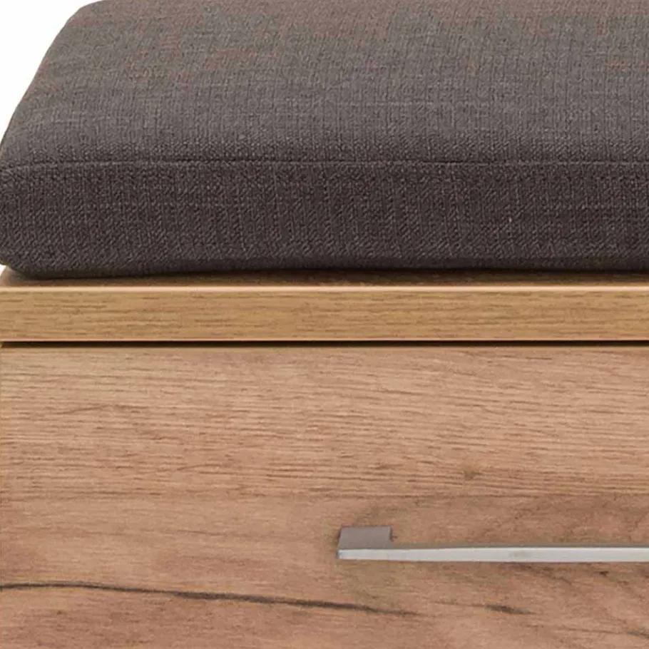 Outlet Garderoben Sitzbank Vicanossa in Weiß Eiche Sitzbank