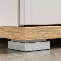 Outlet Garderoben Sitzbank Vicanossa in Weiß Eiche Sitzbank