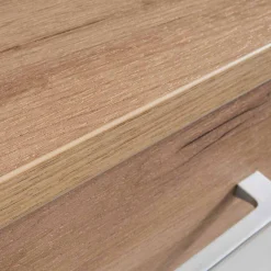 Outlet Garderoben Sitzbank Vicanossa in Weiß Eiche Sitzbank