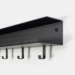 Clearance Garderobenleiste aus schwarzem Stahl - Badehma Garderoben