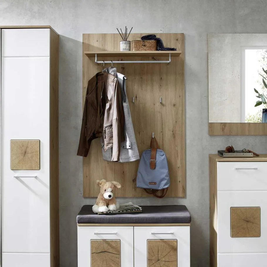 Best Garderobenpaneel in Wildeiche Holzoptik - Zelio Garderoben