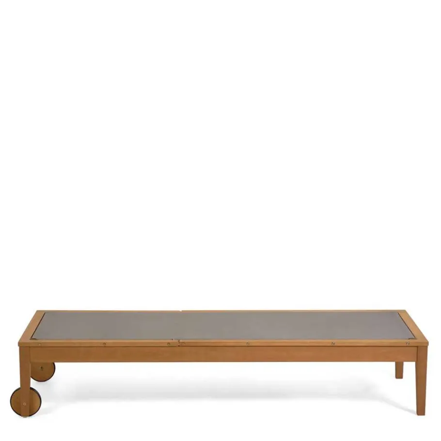 Sale Gartenliege auf Rollen aus Eukalyptusholz - Promo Sofas