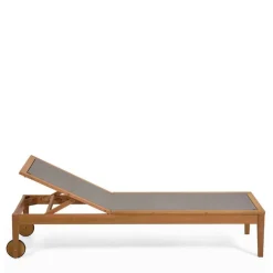 Sale Gartenliege auf Rollen aus Eukalyptusholz - Promo Sofas