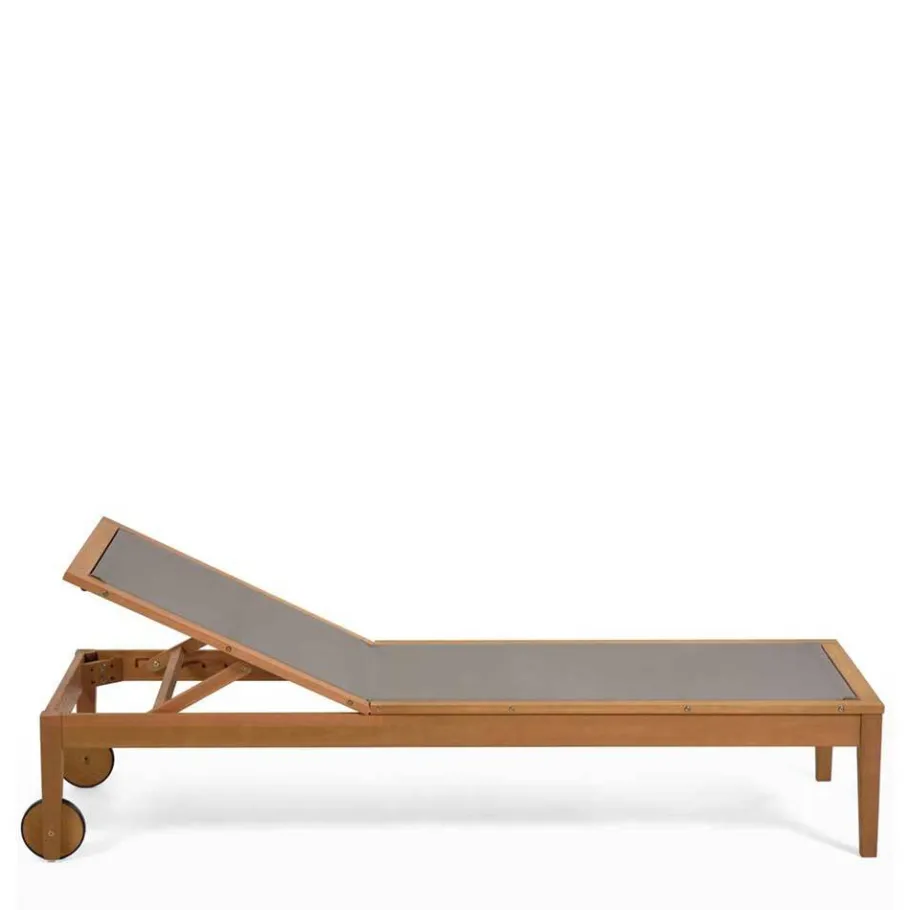 Sale Gartenliege auf Rollen aus Eukalyptusholz - Promo Sofas