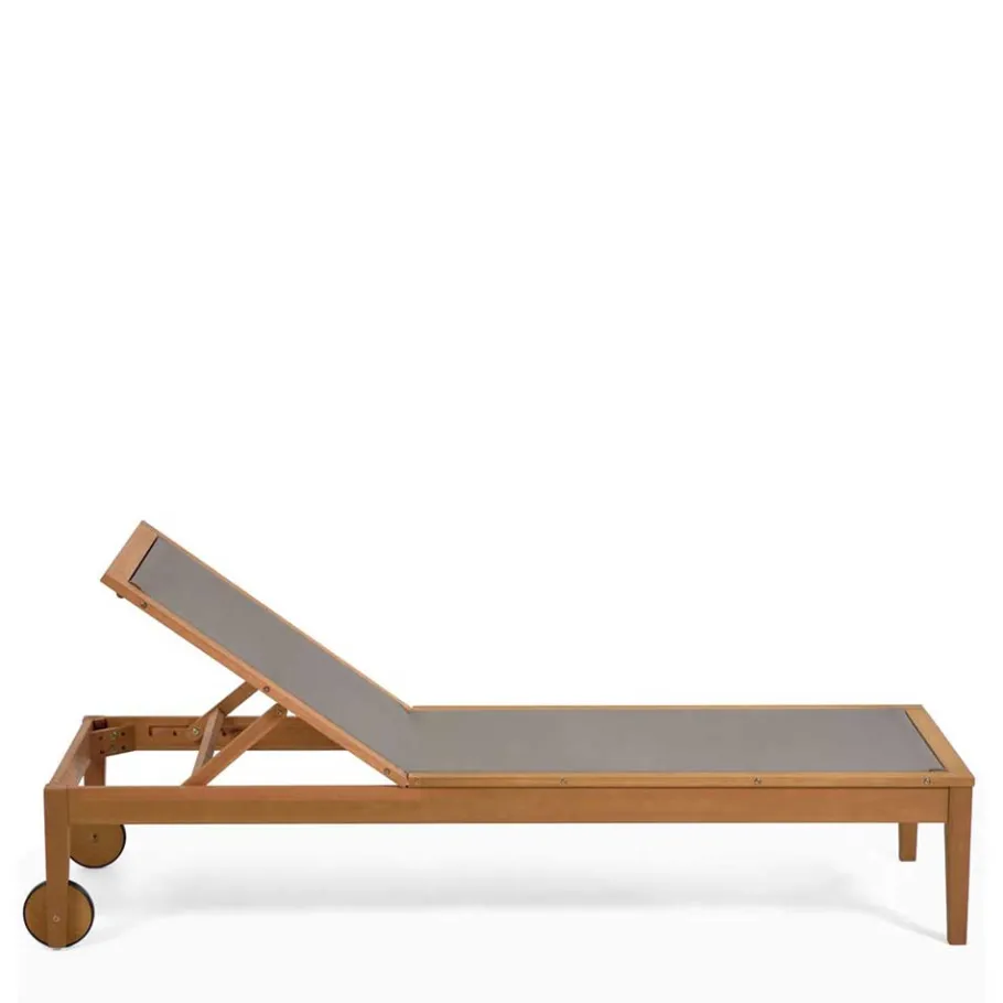 Sale Gartenliege auf Rollen aus Eukalyptusholz - Promo Sofas