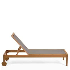 Sale Gartenliege auf Rollen aus Eukalyptusholz - Promo Sofas