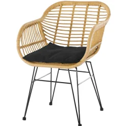 New Geflecht Armlehnstuhl aus Kunstrattan Beige - Syanta (2er Set) Stühle