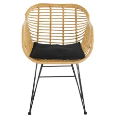 New Geflecht Armlehnstuhl aus Kunstrattan Beige - Syanta (2er Set) Stühle